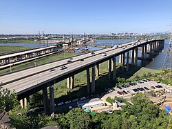 The Hackensack River Bridge on the Eastern Spur, viewed from Snake Hill