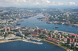 Zolotoy Rog bay near Vladivostok, Russia