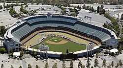 Aerial view of Dodger Stadium in 2012