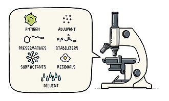 Graphic from the World Health Organization describing the main ingredients typically in vaccines
