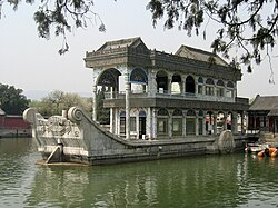 The Marble Boat, a lakeside pavilion in the Summer Palace in Beijing, China
