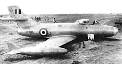 The Indian Dassault Ouragan which was forced down by Pakistani Starfighters.