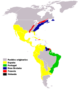 European colonies in the Americas in the 16th–18th century