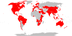 Countries with active Pizza Hut locations