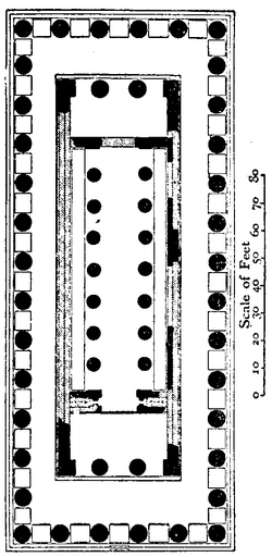 Plan of the second temple of Hera, Paestum (traditionally temple of Poseidon)