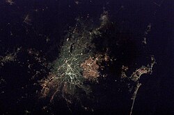 Greater São Paulo and Expanded Metropolitan Complex at night.