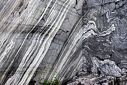 Marble wall of Ruskeala, Republic of Karelia, Russia
