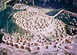 Artist's impression of a Copper Age walled city, Los Millares, Iberia