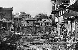 Destruction in Shatila camp, July 1986