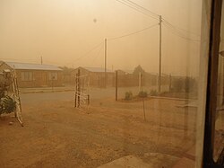 A dust storm envelops Bloemfontein