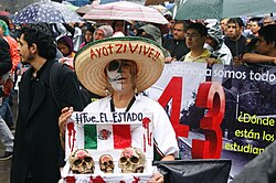Demonstration on 26 September 2015, in the first anniversary of the disappearance of the 43 students in the Mexican town of Iguala