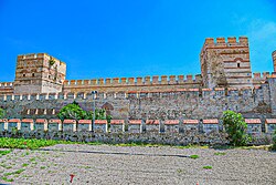 The Theodosian Walls of Constantinople, among the most important urban defensive systems of late antiquity.