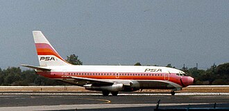 Boeing 737-200 with the “smiling” livery in 1974