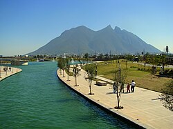 Santa Lucía artificial river over Fundidora Park