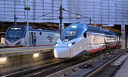 The first in-service Avelia Liberty trainset departing Boston South Station on August 28, 2025