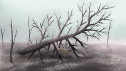 Artist's rendering of a Thescelosaurus shortly after the K-Pg event