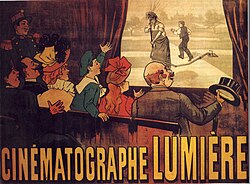 A poster for the Lumière brothers 1895 film L'Arroseur Arrosé, the earliest comedy, and the first film to portray a fictional story