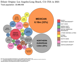 Ethnic origins in LA CSA (5 counties)