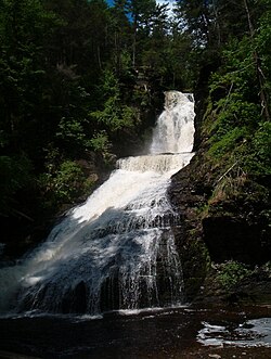 Dingmans Falls in the Delaware Water Gap National Recreation Area in Pike County, Pennsylvania in Northeastern Pennsylvania