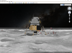 Apollo 11 lunar module Eagle and Tranquility Base as portrayed in Google Moon