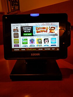 Games on a Ziosk table ordering tablet at an Olive Garden restaurant