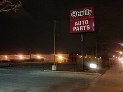 This O'Reilly Auto Parts shop was one of the buildings set on fire.