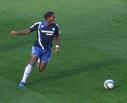 Drogba training with Chelsea in October 2007