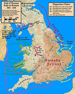 End of Roman rule in Britain, 383–410 AD