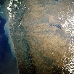 The eastern regions of the Western Ghats lie in a rain shadow, receiving far less rainfall.