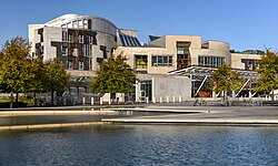 The Scottish Parliament building, opened in October 2004