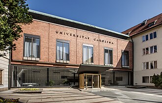 Façade of the entrance to Karolinum, the centre of Charles University