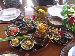 Typical Balinese cuisine in Indonesia