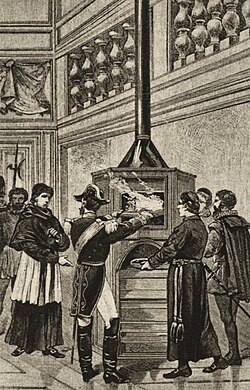 Illustration of the burning of ballots (1939)