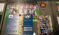 Croatia's third-place certificate and bronze medal for the 1998 World Cup
