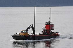 Converted LCM-8 landing craft, Justin, on Rosario Strait