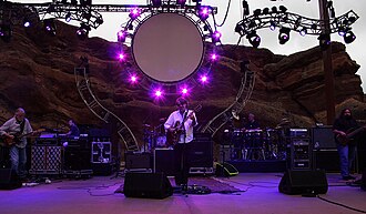 Widespread Panic playing at the Red Rocks Amphitheatre in 2010