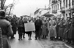 Public execution of Masha Bruskina, a Belarusian Jew who helped Soviet prisoners escape