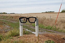 Signpost near the Clear Lake crash site