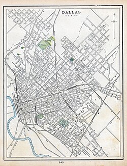 George C. Cram's 1890 map of Dallas