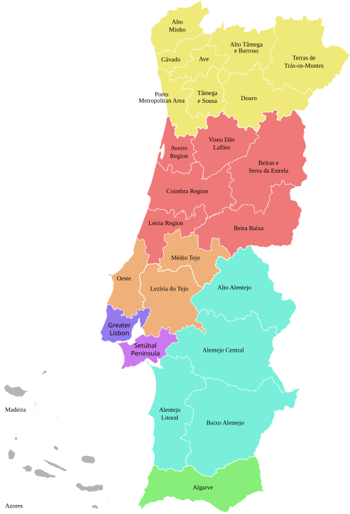 Administrative map of Portugal
