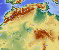 The Sahara, the Hoggar Mountains and the Atlas Mountains compose the Algerian relief.