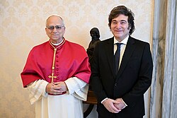 Milei with Pope Leo XIV in June 2025