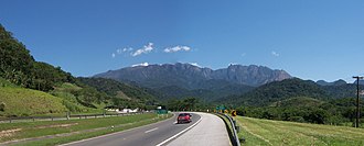 BR-116 highway in the mountainous region of Rio de Janeiro