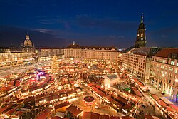 The Striezelmarkt, a Christmas market in Dresden