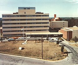 The Communicable Disease Center moved to its current headquarters in 1960. Building 1 is pictured in 1963.