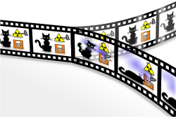 The Schrödinger's cat thought experiment can be used to visualize the many-worlds interpretation of quantum mechanics, where a branching of the universe occurs through a superposition of two quantum mechanical states.