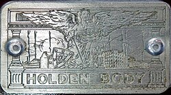 Holden Body badge on a 1928 Chevrolet Tourer