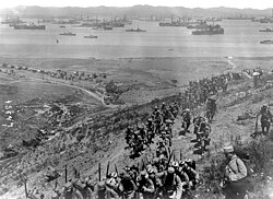 French troops land at Lemnos, 1915.