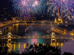 Festive fireworks of the foundation of the Hungarian state on 20 August