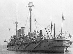 Stern view of HMS Defence, one of the Minotaur class